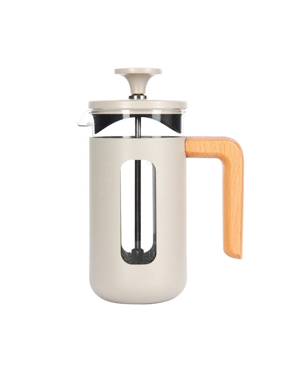 La Cafetière Pisa Stainless Steel Coffee Maker - 3 Cup/350ml - Latte With Beech Wood Handle