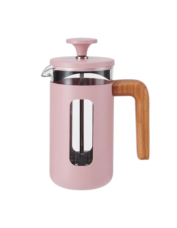 La Cafetière Pisa Stainless Steel Coffee Maker - 3 Cup/350ml - Pink With Beech Wood Handle