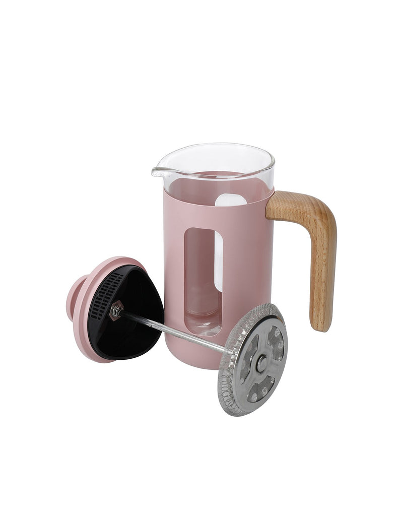 La Cafetière Pisa Stainless Steel Coffee Maker - 3 Cup/350ml - Pink With Beech Wood Handle