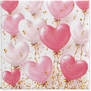 Paw Napkins - Pack of 20 - Heart Balloons Rose - 33x33cm