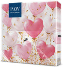 Paw Napkins - Pack of 20 - Heart Balloons Rose - 33x33cm