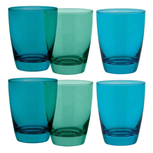 Ocean Tiara Greens Coloured DOF Glasses Set of 6 - 365ml