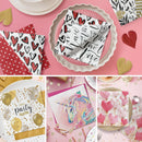 Paw Napkins - Pack of 20 - Heart Balloons Rose - 33x33cm