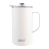 Oasis Stainless Steel Double Wall Insulated Coffee Press 8 Cup 1L - Alabaster