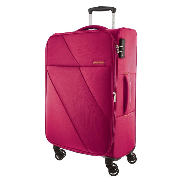 Pierre Cardin Soft Shell 4 Wheel Suitcase - Cabin - Pink