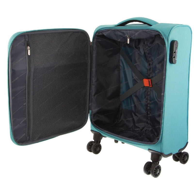 Pierre Cardin Soft Shell 4 Wheel - 3-Piece Luggage Set - Turquoise/Aqua