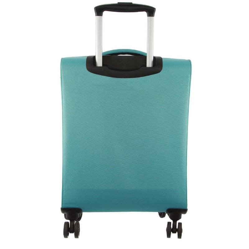 Pierre Cardin Soft Shell 4 Wheel Suitcase - Cabin - Turquoise/Aqua