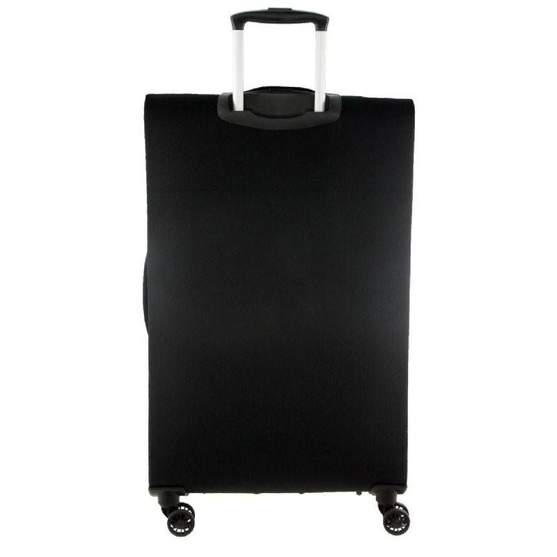 Pierre Cardin Soft Shell 4 Wheel Suitcase - Large - Black - Expandable
