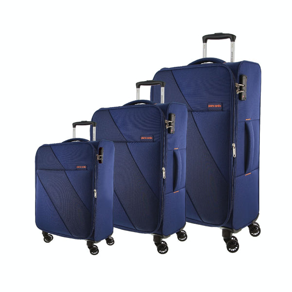 Pierre Cardin Soft Shell 4 Wheel - 3-Piece Luggage Set - Navy