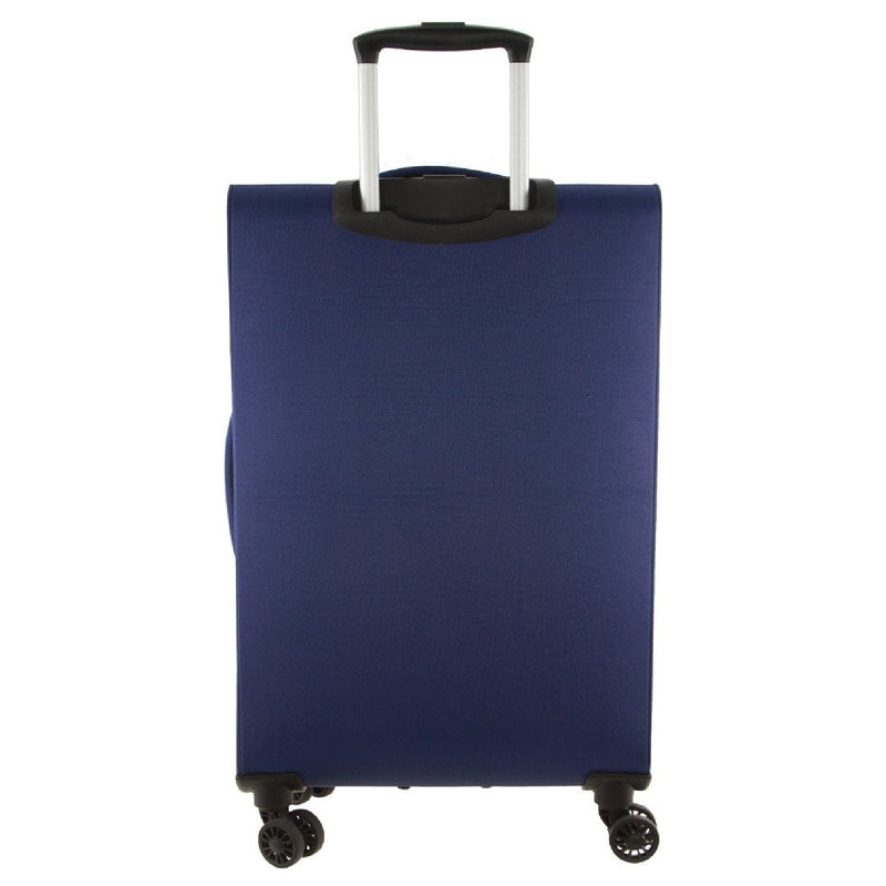 Pierre Cardin Soft Shell 4 Wheel Suitcase - Large - Navy - Expandable