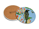 Maxwell & Williams Eloise Short Lyric Ceramic Round Coaster 10cm - Regent Honeyeater