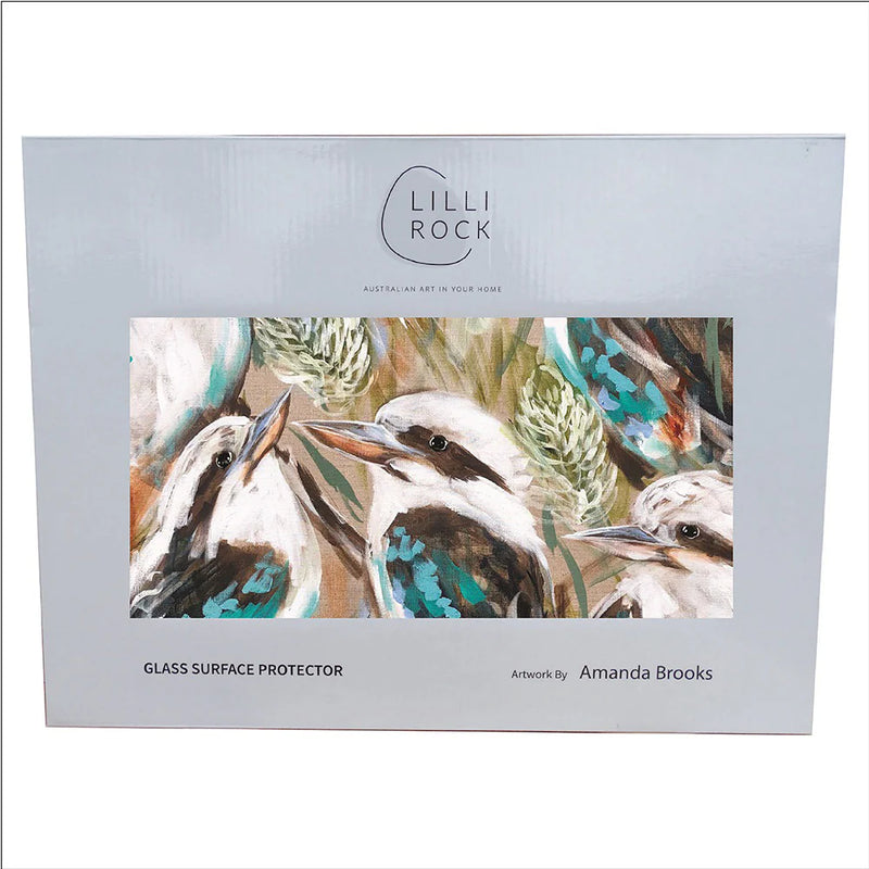 Amanda Brooks Lilli Rock Kookaburra Glass Surface Protector - 40x30cm