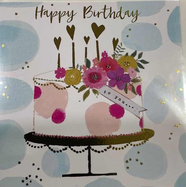 Happy Birthday - Cake And Candles - Notecard - 10x10cm
