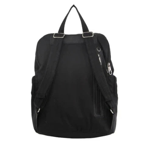 Pierre Cardin Nylon Anti - Theft Backpack Black - 29.5x17x37cm