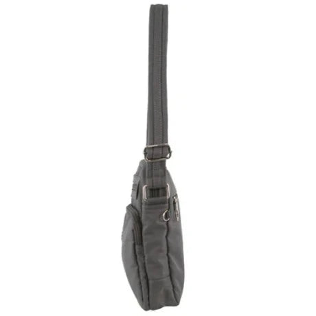 Pierre Cardin Nylon Anti - Theft Cross Body Bag Grey - 21x7x23cm