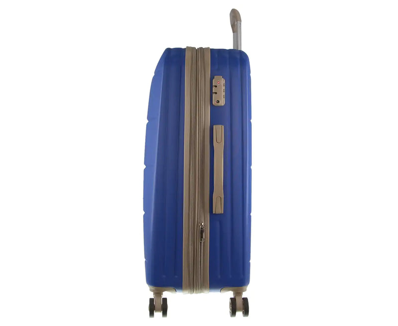 Pierre Cardin Hard Shell 4 Wheel Suitcase - Cabin - Cobalt - Expandable