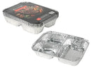 Top Chef  Foil Food Tray with Lid 3 Compartment  Pack of 6 - 22.2x16.5x4.5cm