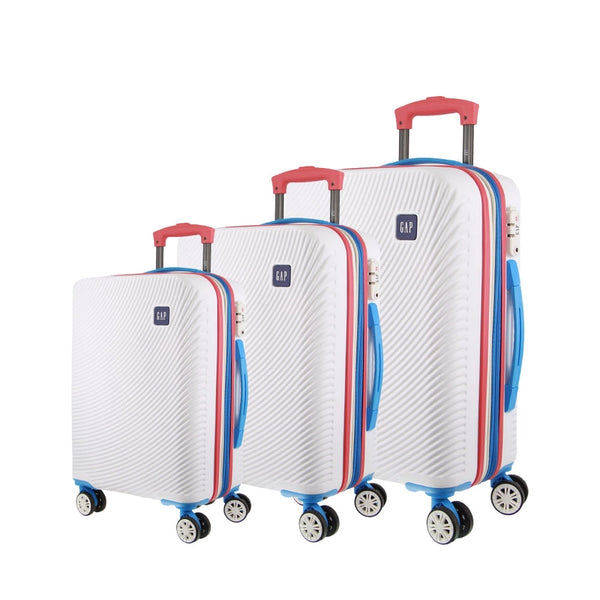GAP 4 Wheel Hardcase Suitcases Set of 3 - White - Expandable