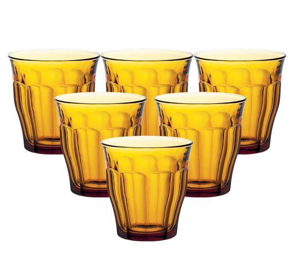 Duralex Picardie Amber Tumblers - Flared - 250ml - Set of 6 (Made in France)