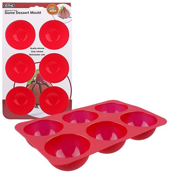 Daily Bake Silicone 6 Cup Dome Dessert Mould - 6.6x4cm