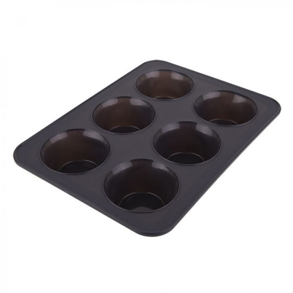 Daily Bake Silicone 6 Cup Jumbo Muffin Pan 32.5x24.5cm Charcoal