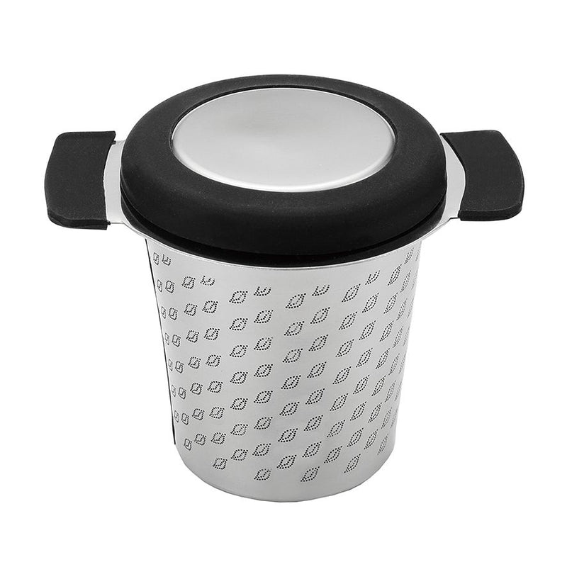 Teaology Stainless Steel Micro-Mesh Tea Mug Infuser With Lid - Black