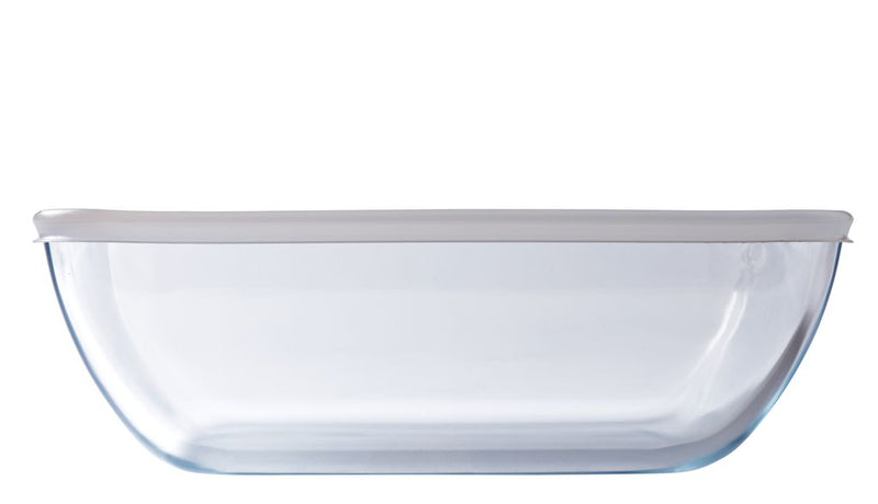 O'Cuisine Rectangular Tempered Borosilicate Glass Dish With Storage Lid - 27x22x9cm/3.5L (Made in France)