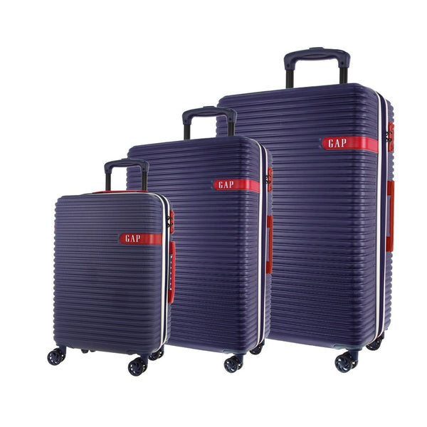 GAP 4 Wheel Hardcase Suitcases Set of 3 - Navy - Expandable