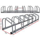 1 – 6 Bike Floor Parking Rack Instant Cycling Portable Racks Silver