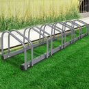1 – 6 Bike Floor Parking Rack Instant Cycling Portable Racks Silver