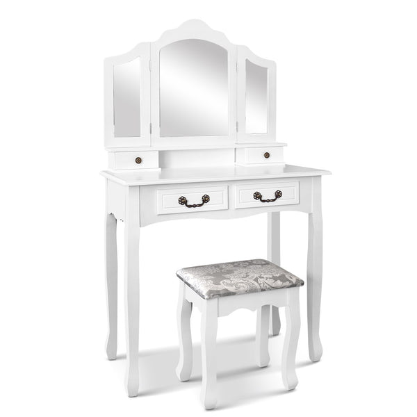 Dressing Table w/ Mirror - White