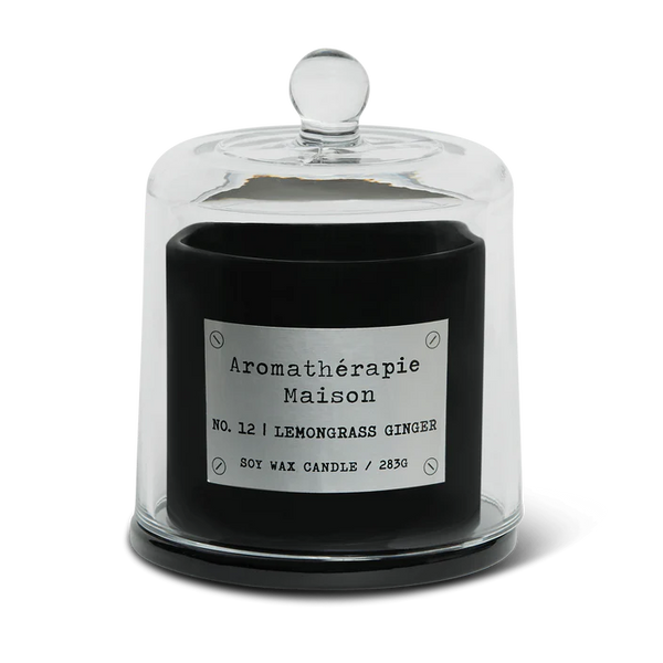 Le Desire Aromatherapie Maison Candle With Glass Dome Lid & Timber Wick - Lemongrass Ginger - 283gr