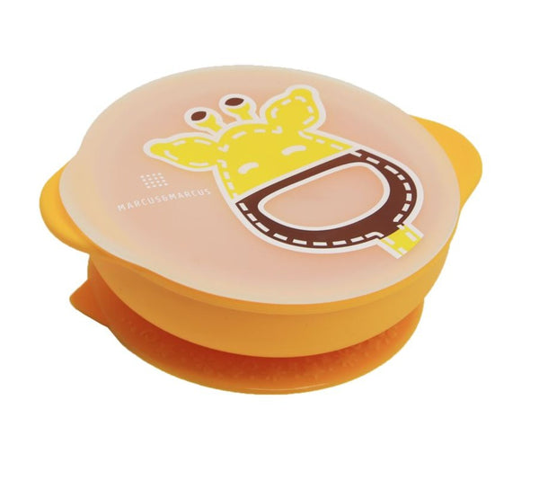Marcus & Marcus Suction Bowl With Lid - Lola The Giraffe - Yellow