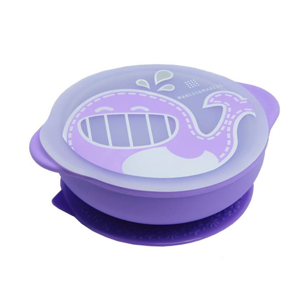 Marcus & Marcus Suction Bowl With Lid - Willo The Whale - Lilac