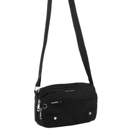 Pierre Cardin Anti - Theft Cross Body Bag Black - 23x9x26cm