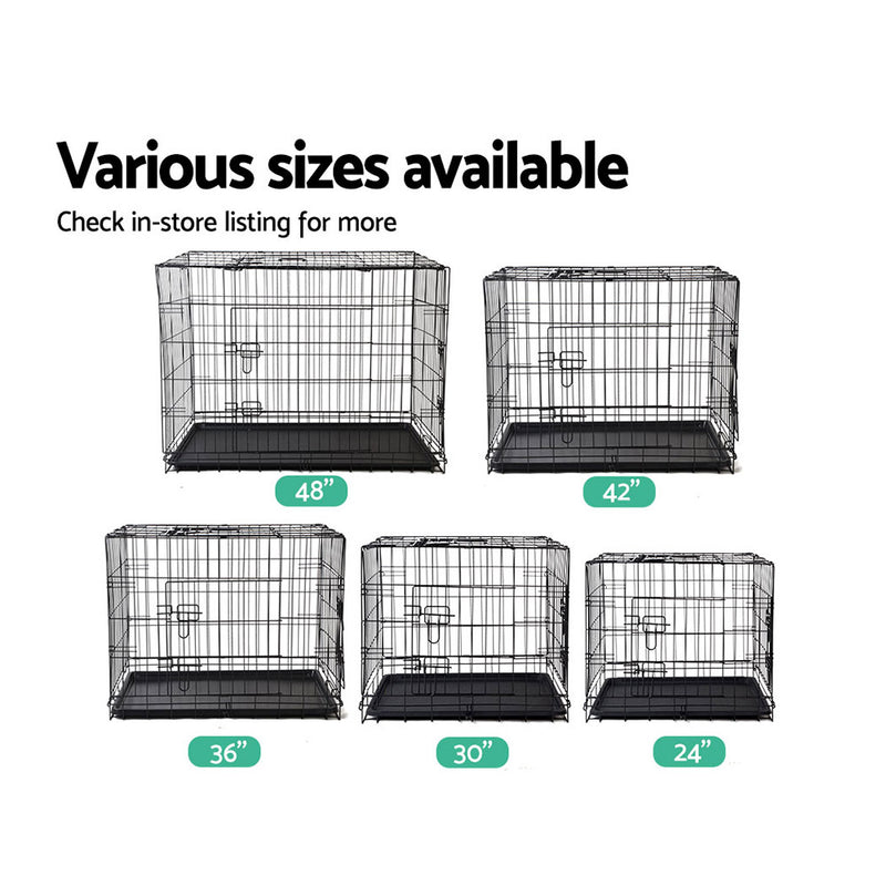 i.Pet 24inch Foldable Pet Cage - Black