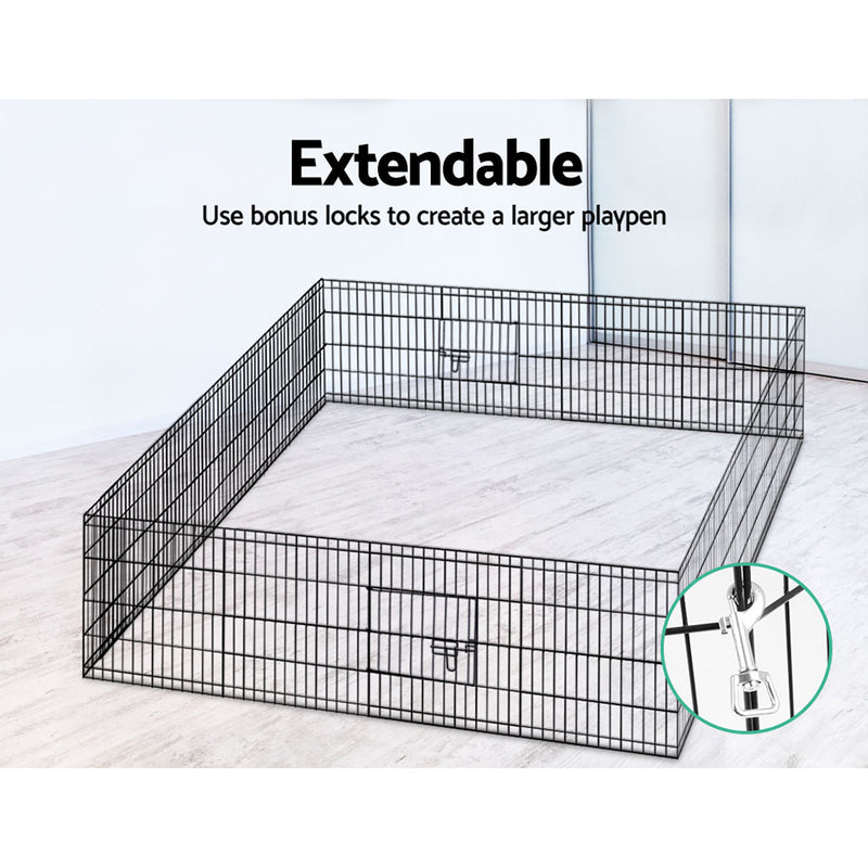 i.Pet 2X24" 8 Panel Pet Dog Puppy Exercise Cage Enclosure Fence Play Pen