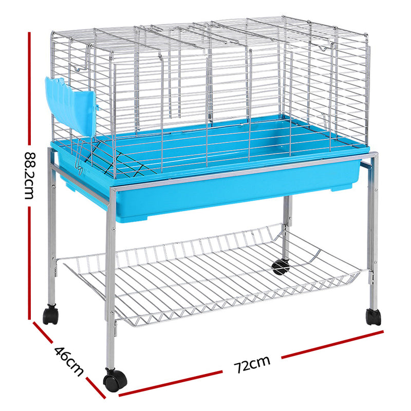 i.Pet Cage Hutch Cages Indoor Enclosure Carrier Bunny Blue