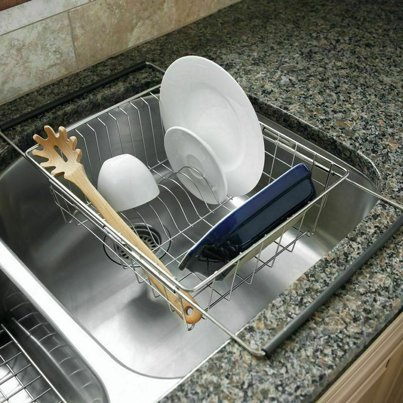 Polder Expandable In-Sink Dish Rack - 35x30x12.7cm - Stainless Steel
