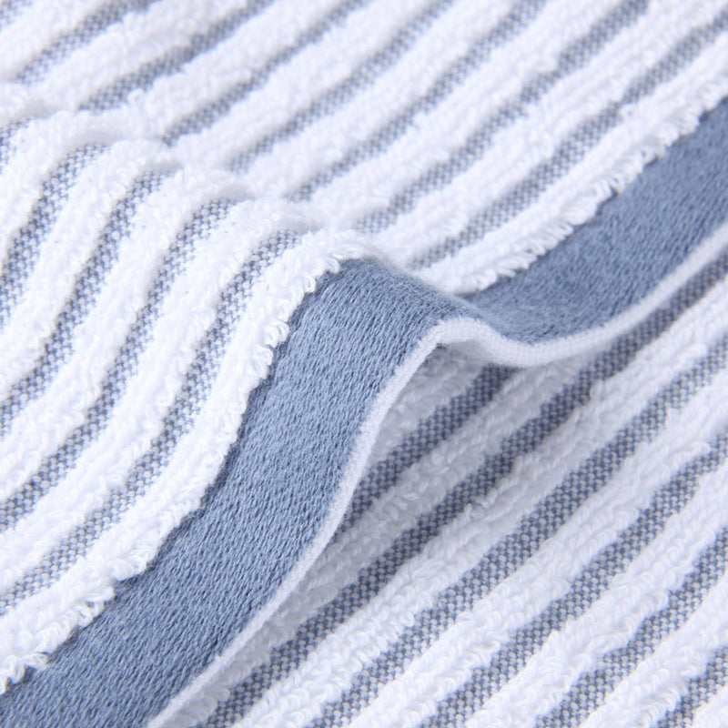 Pure Zone Legend Stripe Bath Sheet - Smoke Blue - 90x150cm