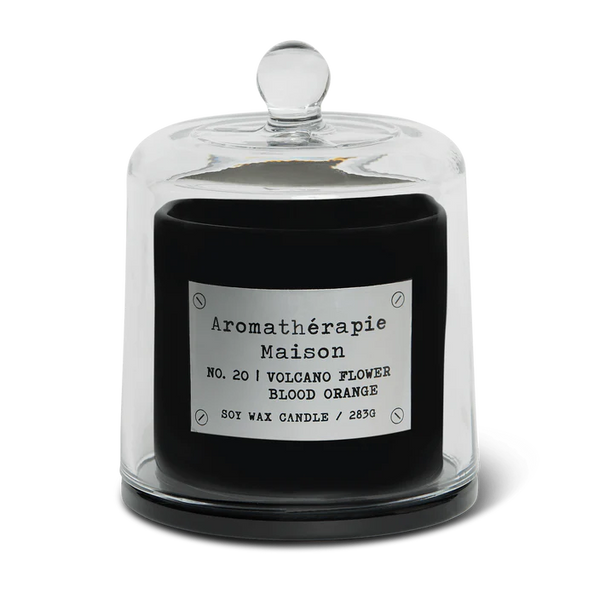 Le Desire Aromatherapie Maison Candle With Glass Dome Lid & Timber Wick - Volcano Flower Blood Orange - 283gr