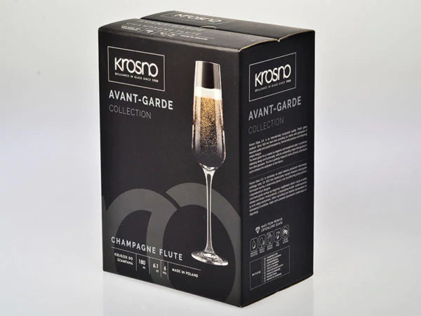 Krosno Avant-Garde Champagne Flutes 180ml 6pc (Made in Poland)