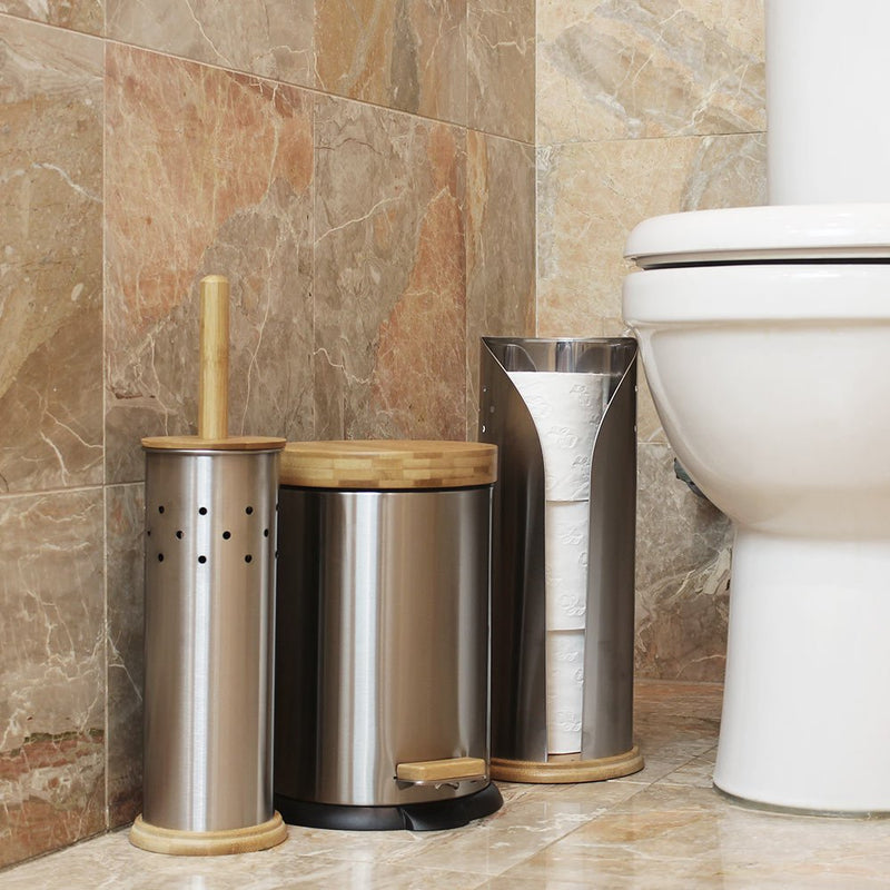 Eco Basics Toilet Set - Stainless Steel - White Magic