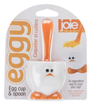 Joie Eggy Egg Cup & Spoon White/Orange - 10.2x5x20.3cm