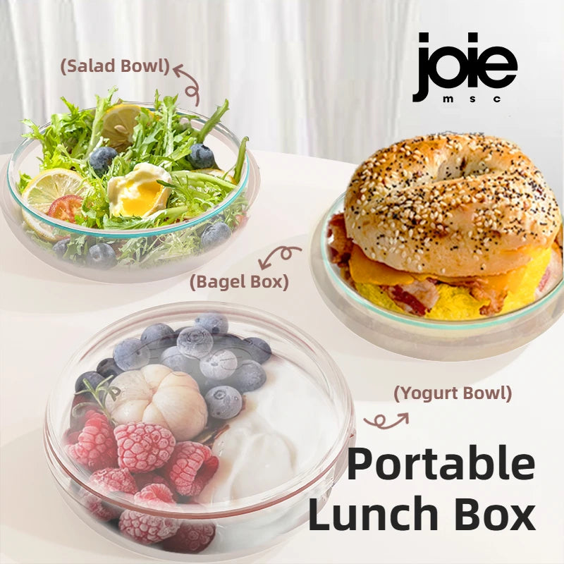 Joie Round Lunch Box For Bagel/Round Roll/Sandwich - Clear