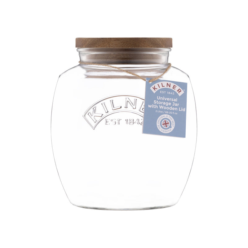 Kilner Universal Jar With Wooden Lid 2L
