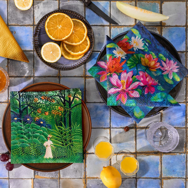 Paw Napkins - Pack of 20 - Lily Pond - 33x33cm