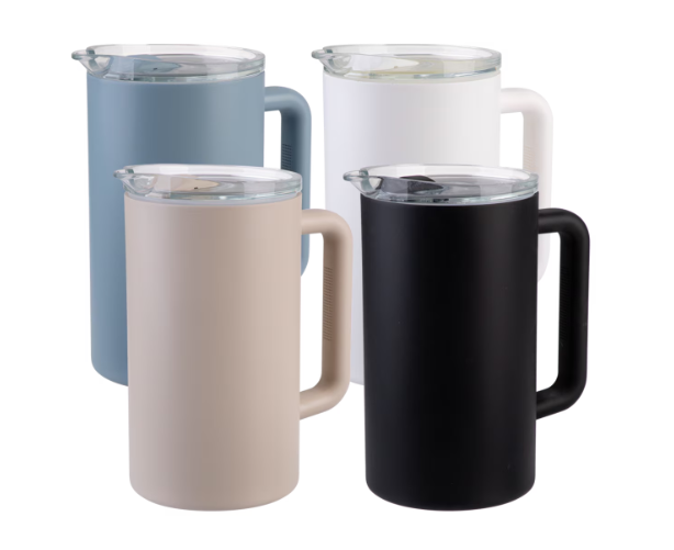 Oasis Ceramic Lined Stainless Steel Triple Wall Insulated Water Pitcher 1.5L - Hazy Blue