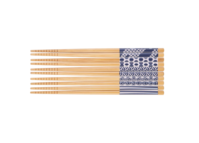 D.Line Bamboo Chopsticks Blue & White - Set of 5