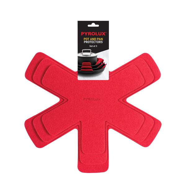 Pyrolux Pan Protectors - Red - Set of 3